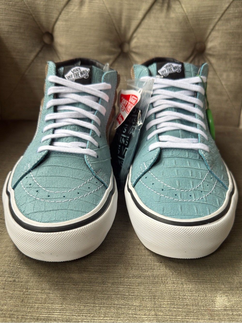 Supreme Vans Sk8-Mid Pro Croc Aqua Corduroy MISMATCHED SIZES Left 10 Right 9 NEW